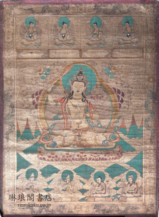 西蔵タンカ 金地文殊菩薩像