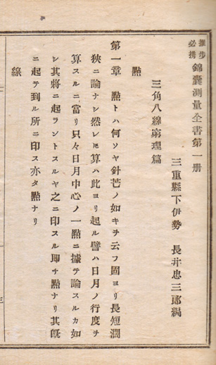 推歩必携 錦嚢測量全書 付附録